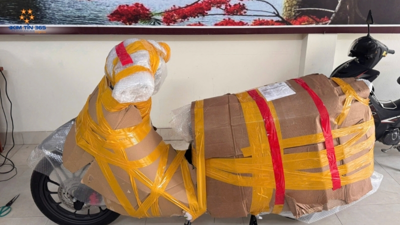 Xe được đóng gói và bảo vệ cẩn thận